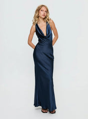 Aubrienna Cowl Neck Maxi Dress Navy
