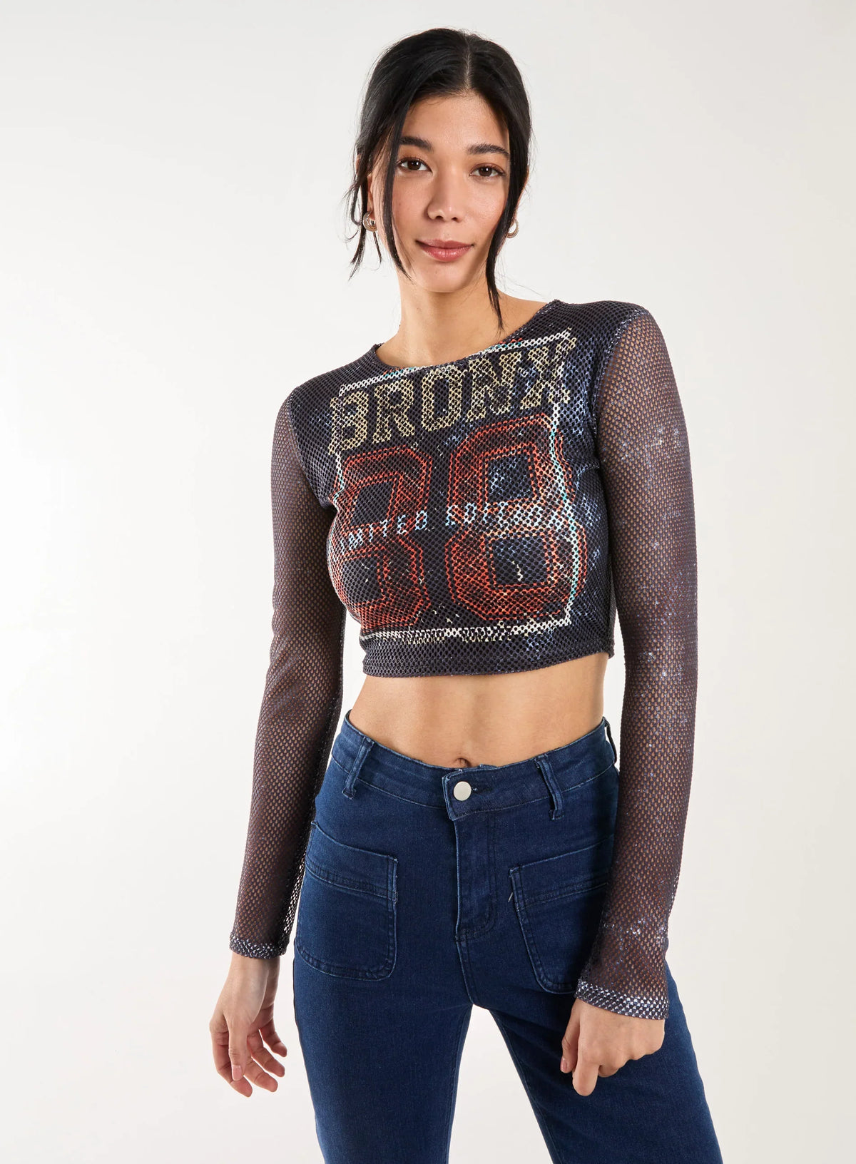 Mesh Athleisure Long Sleeve Net Top
