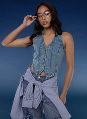 Denim Fitted Waistcoat