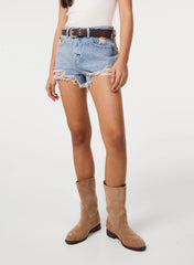 Distressed Denim Shorts