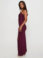 Soulina Ruched Maxi Dress Purple