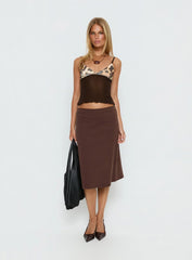 Willet Contrast Bust Cami Top Chocolate / Leopard