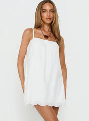 Louanna Embroidered Mini Dress White