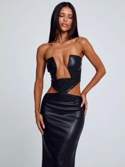 MILARAE MIDI DRESS BLACK