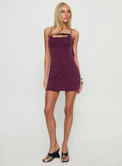 Kalissa Cowl Belted Mini Dress Mauve