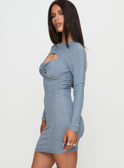 Absynth Long Sleeve Mini Dress Blue