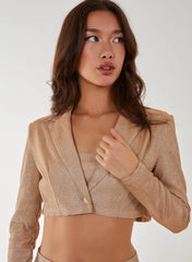 Metallic Cropped Blazer