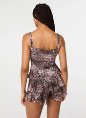 Square Neck Ruffle Lace Playsuit