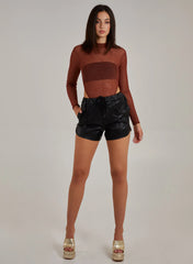 Glitter Long Sleeve Mesh Bodysuit