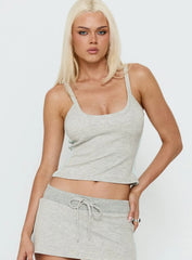 Dynah Cinched Tipping Tank Top Grey Marle / Blue