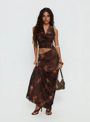 Livara Cowl Cut Out Maxi Dress Multi