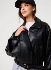 Oversized PU Leather Jacket