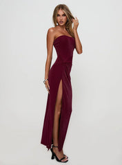Jeniva Straplesss Maxi Dress Plum