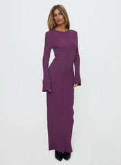 Tesley Long Sleeve Maxi Dress Burgundy
