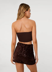 Velvet Sequin Bra Cup Bustier