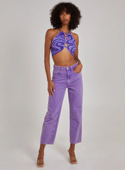 Swirl Print Halterneck Top