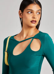 Asymmetric Cut Out Shoulder Dress