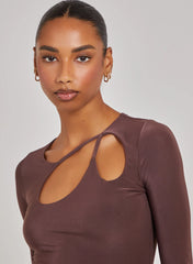 Asymmetric Cut Out Shoulder Dress