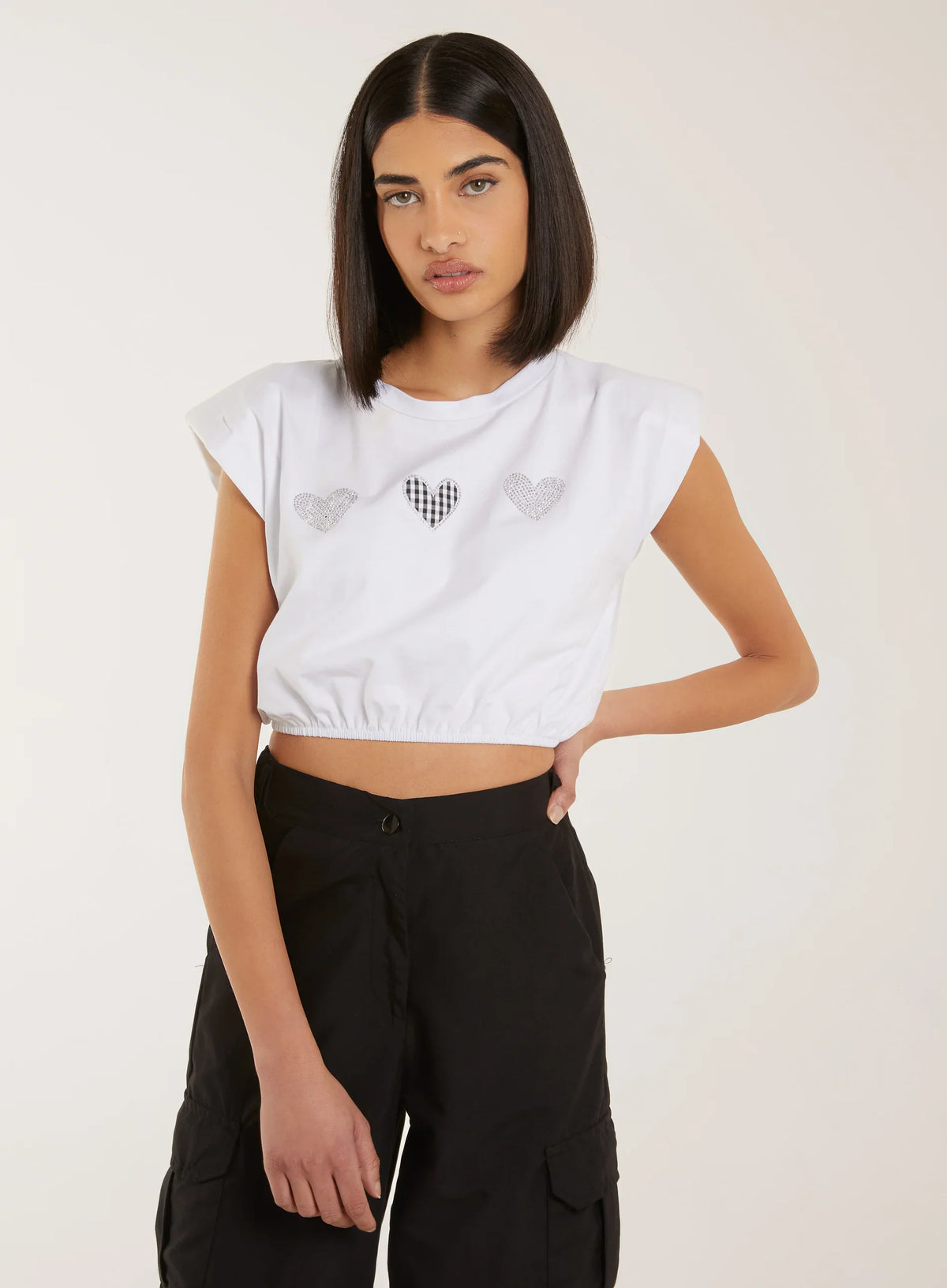 Glitter Heart Crop Top