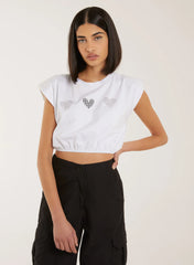 Glitter Heart Crop Top