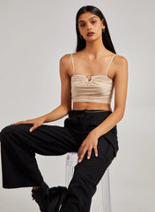 Gathered Ring Detail Slinky Cami Top