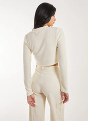 Brushed Long Sleeve Cardigan