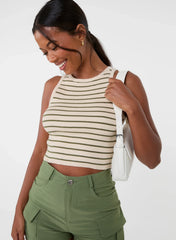 Stripe Crop Vest Top