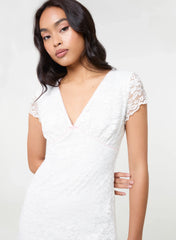Cap Sleeve Lace Mini Dress