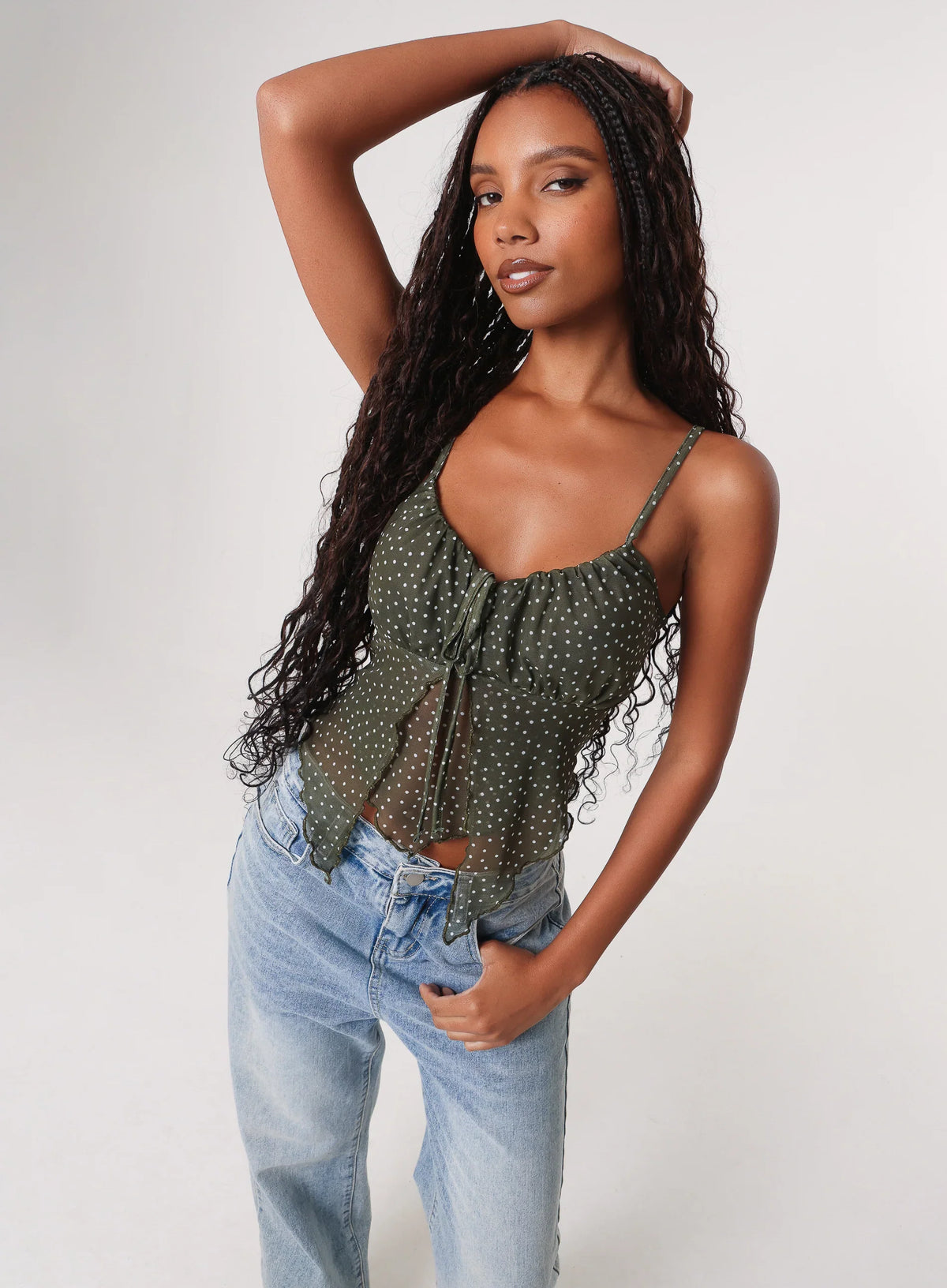 Polka Dot Butterfly Cami Top