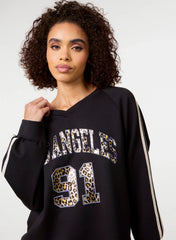 Metallic Leopard Long Sleeve Sports Jersey