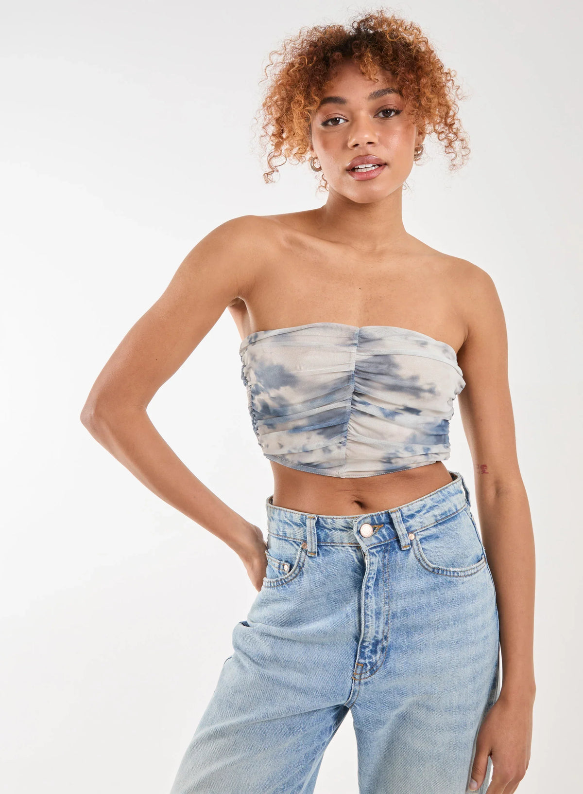 Printed Distressed Print Corset