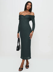 Elexis Off The Shoulder Maxi Dress Blue