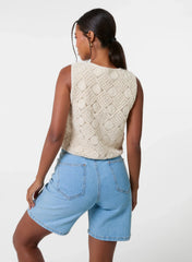 Crochet Tie Front Waistcoat