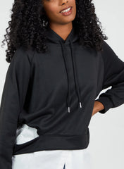 Shirt Hem Crop Hoodie