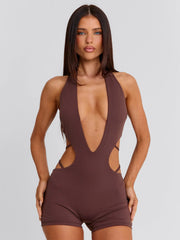 PAISLEI PLAYSUIT BROWN