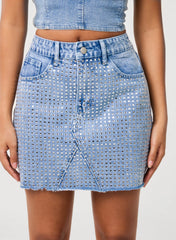 Diamante Denim Skirt