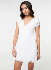 Cap Sleeve Lace Mini Dress
