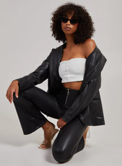 PU Wide Leg Trousers