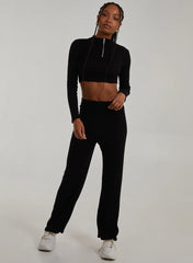 Chunky Brushed Rib Zip Up Top
