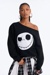 Nightmare Before Christmas Off Shoulder Sweatshirt
