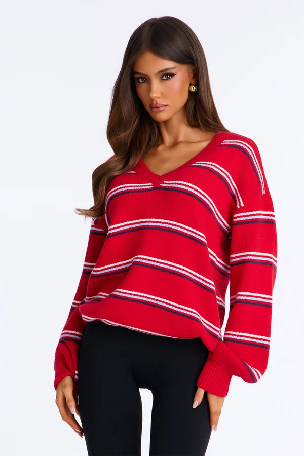 Mariah Long Sleeve Striped Pullover Sweater