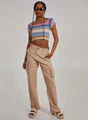 Space Dye Lettuce Hem Square Neck Crop Top