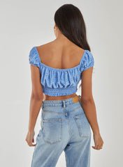 Square Neck Cropped Broderie Top