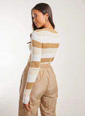 Striped Knitted Long Sleeve Jumper