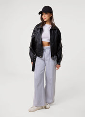 Oversized PU Leather Jacket