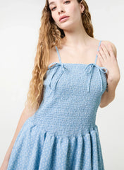 Shirred Ruffle Mini Dress