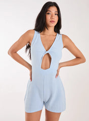Linen Style Twist Front Playsuit