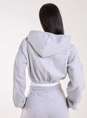 Contrast Waistband Cropped Hoodie