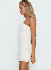 Mimosie Strapless Mini Dress Cream