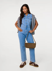 Short Sleeve Denim Jumpsuit